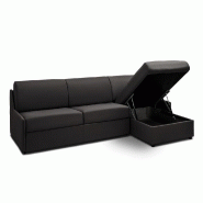 Canapé d'angle convertible express gris graphite - gain de place - couchage 140 cm - matelas Excellence Literie 14 cm_3