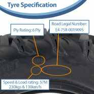 26x8.00-14 ATV Tyre 6-ply 205/75-14 P3080 OBOR Pinacle 57M Road Legal (Set of 3)_3