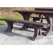 Banc public en 100% plastique recyclé - ALTON - 200 cm avec ou sans dossier, pieds monobloc et lames premium_3