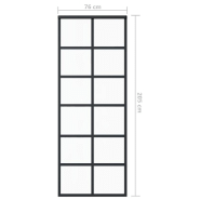 Vidaxl porte coulissante verre esg et aluminium 76x205 cm noir 151017_3