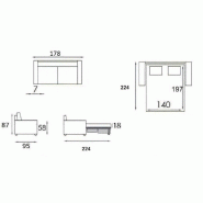 CANAPÉ CONVERTIBLE EXPRESS ECLIPSE 140CM MATELAS 18CM SOMMIER LATTES RENATONISI TWEED BLEU_3