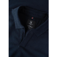 Polo extensible de luxe - Pull Harvard à col en V pour homme - Bleu marine foncé - Nimbus_3