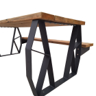 Table pique-nique en bois Douglas - modèle Kompose avec 1 banquette - 194 cm de longueur_3