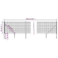 Vidaxl clôture en treillis métallique et piquet d'ancrage vert 0,8x25m 154104_3