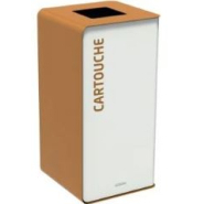 Borne de tri sélectif 75L sans serrure - Support sac sur glissière - INTERIEUR - FAÇADE BLANCHE - CUBATRI_3