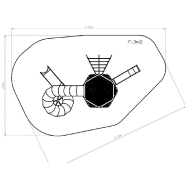 Tour de jeux pour aire de jeux conforme EN1176 avec toboggan tubulaire en acier inoxydable - Référence BT11733_3