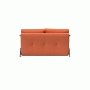 Canapé design convertible INNOVATION LIVING Cubed 02 Chrome - 140x200 cm - Tissu rouille Argus_3
