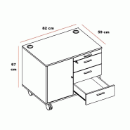 Desserte mobile avec 4 tiroirs et niche de rangement - QUADRIFOGLIO - Orme_3