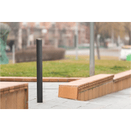 Borne DECA - H206 - acier zingué avec partie supérieure en inox - thermolaquage polyester noir forge_3