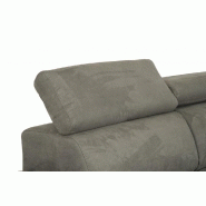 Canapé d'angle convertible droite avec coffre de rangement - tissu façon nubuck gris - méridienne droite - couchage 140x200 cm_3