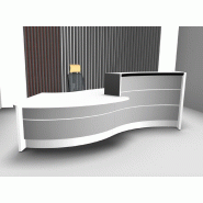 Comptoir d'accueil Valde forme vague avec accès PMR - MDD - Gris brillant, Gauche_3