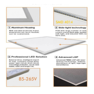 Dalle LED - 60x60 cm - 40W 3000K - Réf DAL606040W3K - panneau extra plat encastrable_3