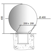 Borne de protection en fonte SPHERE à sceller - Base carrée - Diamètre 400 mm - Régulation de trafic_3