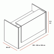 Bureau réception Z2 - Officity - 146, Blanc, Gris Soie R7044_3