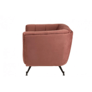 Fauteuil lounge Marianah - rose antique - structure bois et assise capitonnée en velours_3
