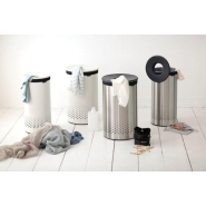 Corbeille à linge Brabantia - 60 litres - Matt Steel - Ouverture Quick-Drop et sac à linge en coton_3