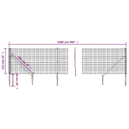 Vidaxl clôture en treillis métallique et ancrage anthracite 1,1x25 m 154250_3