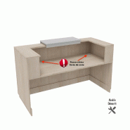 Banque d'accueil Delta First avec réhausse colorée - Mobel Linea - 144, Blanc, Non, Turquoise_3