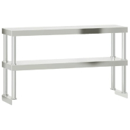 Vidaxl table de travail de cuisine avec étagère 110x55x150 cm inox 3208903_3