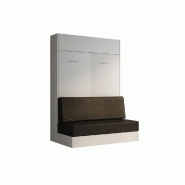 Composition lit escamotable Dynamo Sofa - Canapé noir 140x200 cm avec rangement - Blanc - L : 205 cm_3