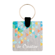 Porte-clés publicitaires - carré en aluminium brossé avec impression couleur LED UV_3