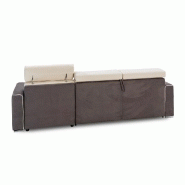 Canapé d'angle convertible express Canberra - Matelas 16 cm - Bicolore microfibre ivoire et gris anthracite - Fabrication italienne_3
