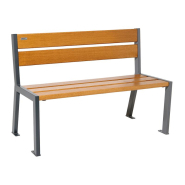 Banc mixte avec assise et dossier en chêne épaisseur 36 mm - Structure en acier peint sur zinc - BELOMBRA_3