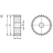 22400 - Engrenages en acier à denture droite - norelem France - 12 à 25 dents - denture fraisée_3