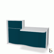 Banque d'accueil compacte WAVE avec plateau bas - MDD - 178, Droite, Bleu foncé mat_0