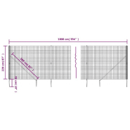 Vidaxl clôture en treillis métallique et piquet d'ancrage vert 2,2x10m 154103_3