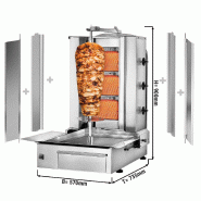 Grill Döner kebab gaz 3 brûleurs max 40 kg avec tôle de protection - moteur en bas_3
