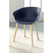 Ensemble de 4 fauteuils HOP - Pieds bois - Monocoque en polypropylène - Référence 8081 SR M_3
