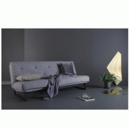 Innovation Living - Canapé clic-clac convertible FRACTION capitonné, lit 140x200, tissu Twist Granite_3