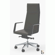 Fauteuil de direction Atos - Mobel Linea - cuir gris_3