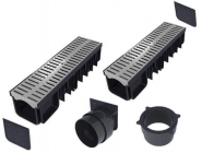 Kit caniveau - drainage efficace pour garage, terrasse et piscine - plastique renforcé haute qualité_3