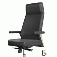 Fauteuil de direction Teos - Mobel Linea - cuir noir, Monté_3