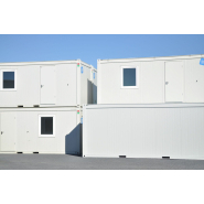 Bungalow de chantier 20 pieds avec sanitaire - bureau intégré - modèle Cougnaud ou Algeco_3