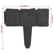 Vidaxl clôture de jardin/pelouse plastique aspect de pierre 41 pcs 10m 40917_3