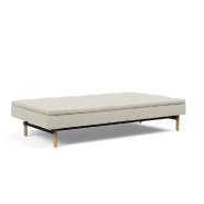 Canapé design convertible Dublexo Stem - Lit 115x210 cm - Pieds obus - Tissu Mixed Dance Natural_3