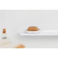 Porte-savon MindSet Brabantia -Mineral Fresh White - Rainuré pour savon sec - Pieds antidérapants_3