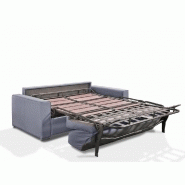 Canapé convertible 3-4 places Excellence - 160 cm - Sommier à lattes - Matelas Memory 18 cm inclus - Velours bleu cobalt_3