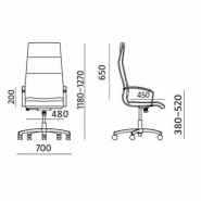 Fauteuil de Direction ESTRO - neuf - aluminium poli - cuir pleine fleur - mécanisme basculant_3
