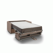 Canapé lit express Colosse - Couchage 140 cm - Matelas 22 cm mémoire de forme - Velours taupe_3