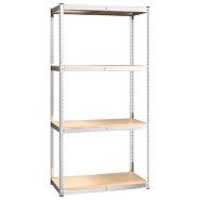 Vidaxl étagères à 4 niveaux 3 pcs argenté acier et bois d'ingénierie 3154144_3