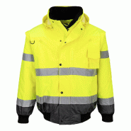 Blouson Bomber  3-en-1 Haute Visibilité Bicolore - Orange/Marine / L_3