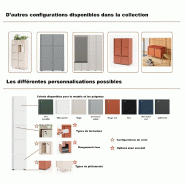 Meuble vestiaires 6 ou 8 cases - MDD - Beige, A clé, 2 x 3 cases, Petits pieds avec vérins_3