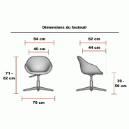 Fauteuil de réunion Tilos - Mobel linea. - Gris chiné_3