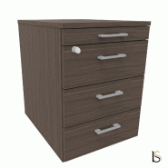 Caisson mobile 3 tiroirs  + 1 plumier  - QUADRIFOGLIO - Eucalyptus_3