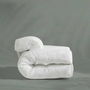 Fauteuil extérieur transformable HIPPO OUT - couleur blanc - modulable en matelas 1 place - design scandinave_3