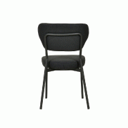 Duko - Chaise empilable en tissu noir_3